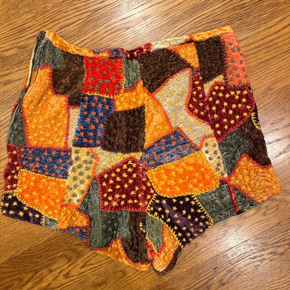 Vtg Free People Patchwork Dream Women High Waisted Shorts Sz L - Picture 5 of 6